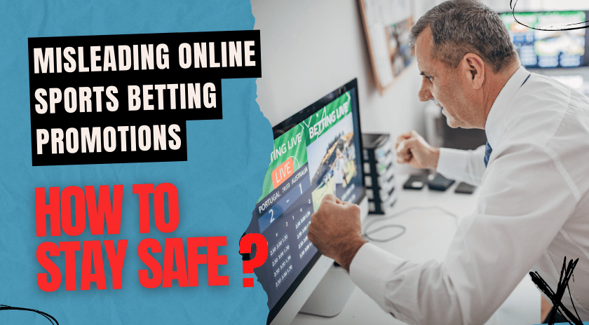 An image of an excited person for misleading online sports betting and safety tips.