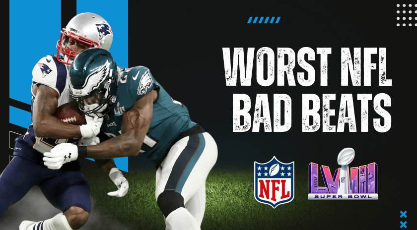 An image of two NFL players clash indicates the worst NFL bad beats.